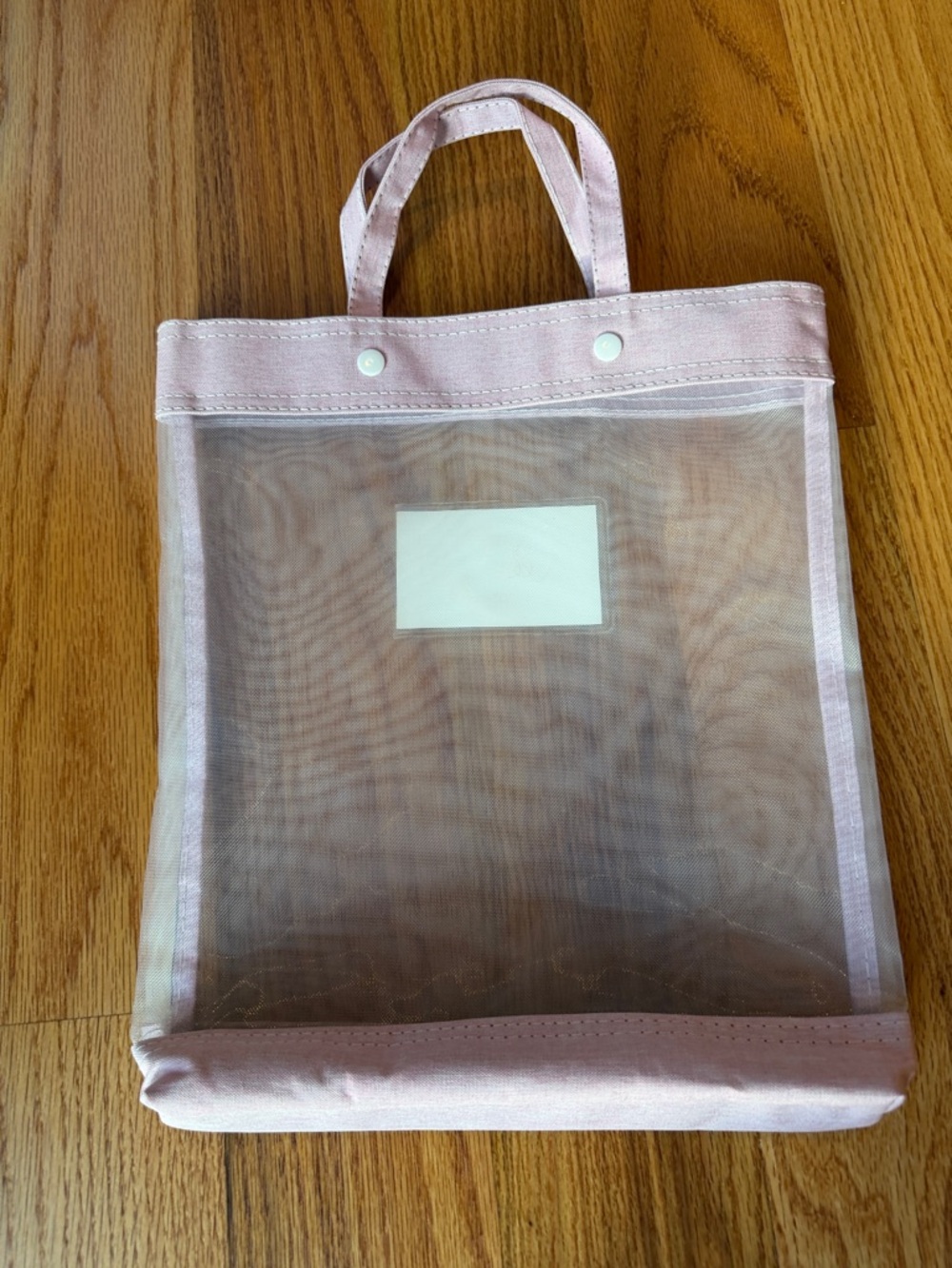 Light Pink Mesh Tote Bag with Handles